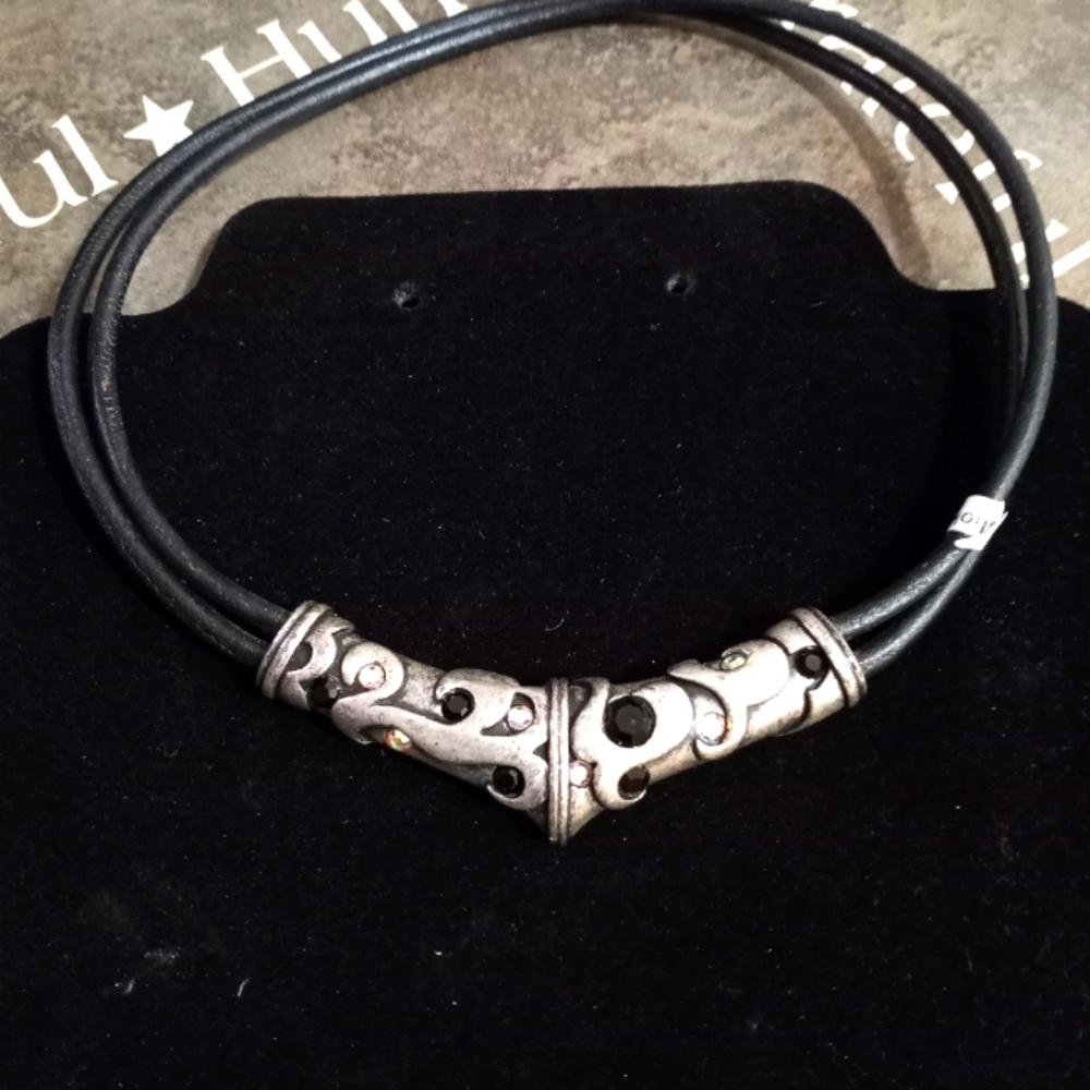 Leather Cord Western Style Magnetic Chocker